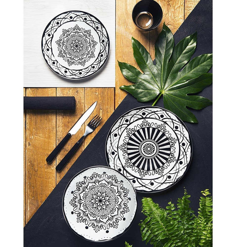 Acquista online Plates service 18 pieces Boheme Black porcelain  Excelsa